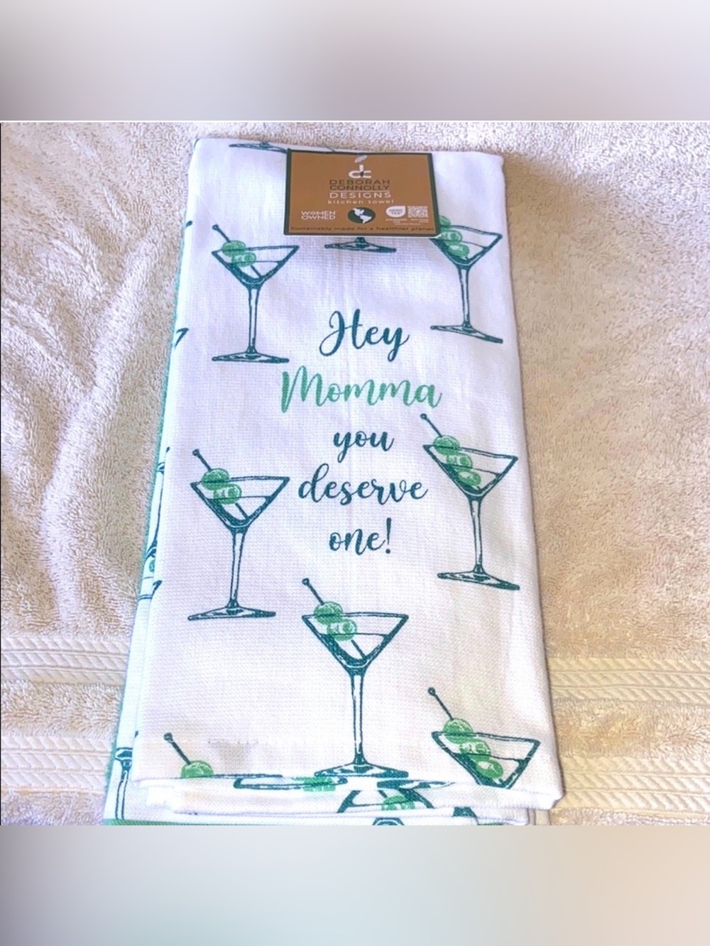 Martini glass themed kitchen towel set